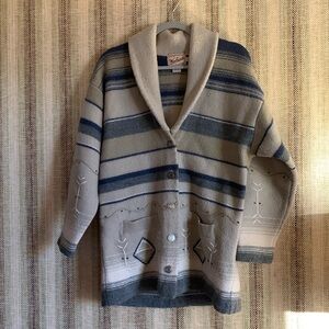 Woolrich Cardigan Sweater 100% Wool Winter Multi Colored Size Small Women